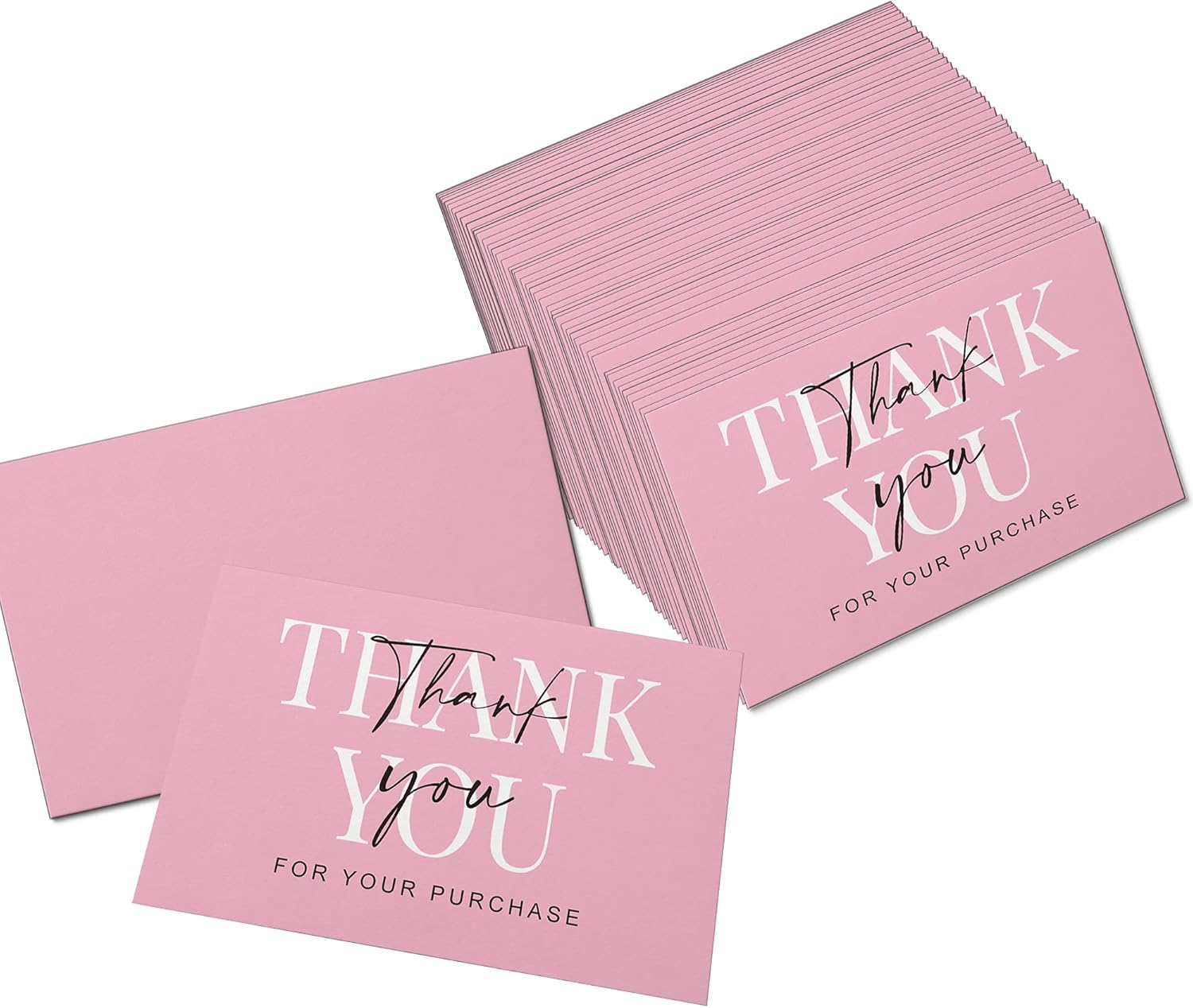 RXBC2011 Thank You for Your Purchase Cards Package Insert for online business E-commerce Pack of 100 pink - Image 5
