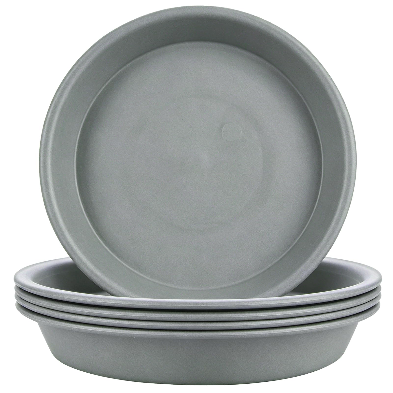 LIKOSO 5 Pcs Plants Saucers, Plastic Plant Pot Saucers, Flower Pot Drip Trays for Indoor and Outdoor Plants - Light Gray,14 CM — image 1