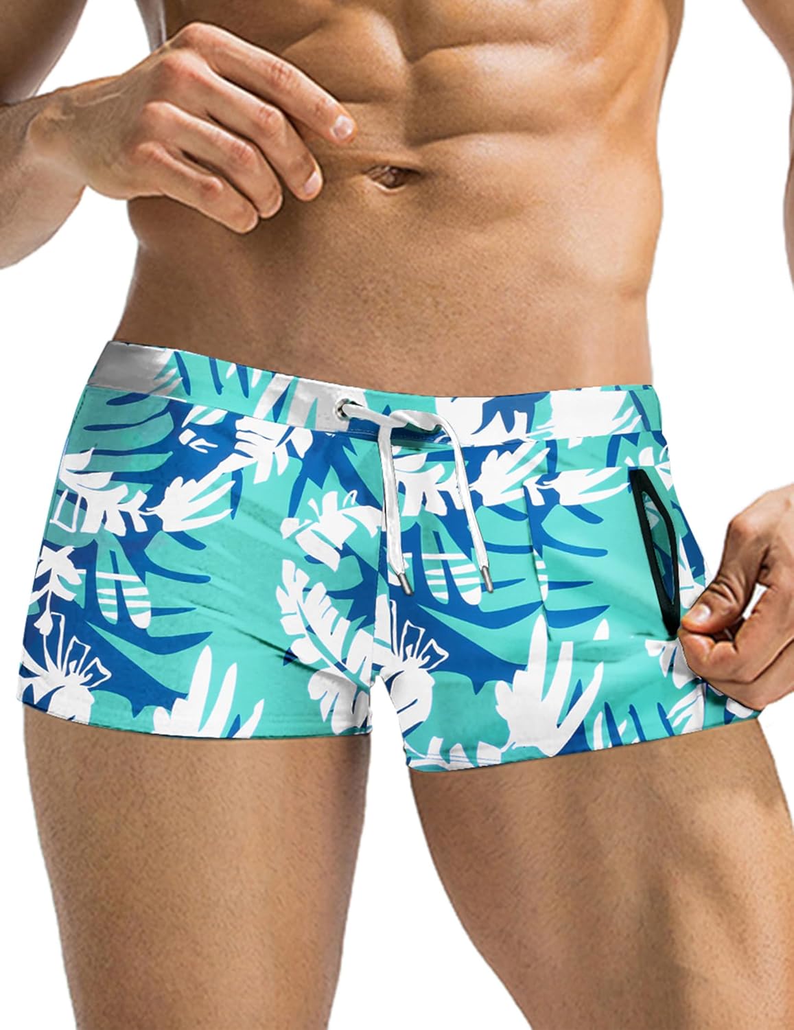 COOFANDY Mens Swim Trunks Swimwear Bathing Suit Swim Brief Square Leg Board Short S-3XL - Image 3
