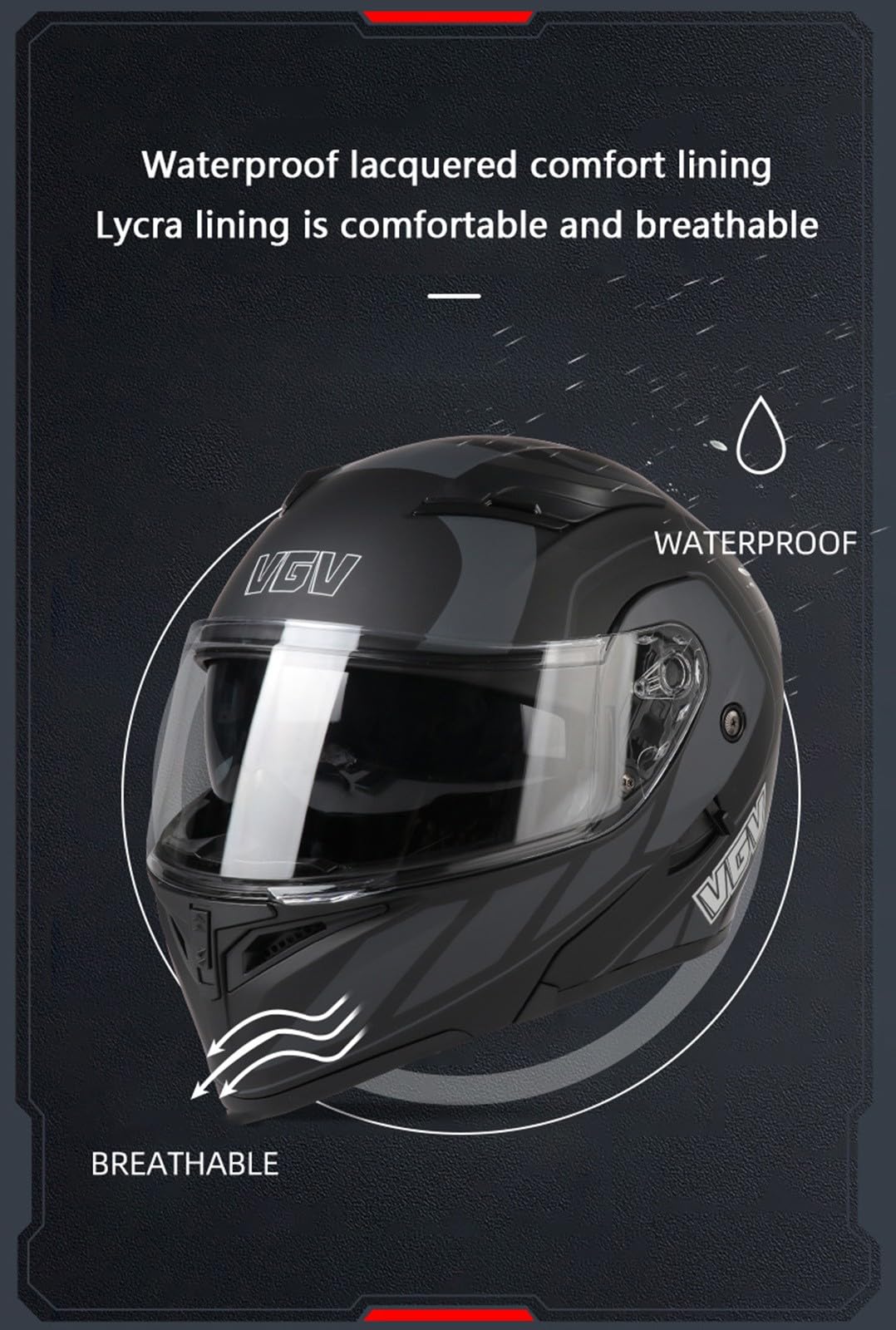 Casco Moto Flip Up,Casco Moto Modulare Four Seasons con Doppia Visiera Solare,Approvato DOT/ECE Casco Moto Integrale Leggero Scooter Ciclomotori Chopper Casco per Uomo Donna C,L=59-60cm