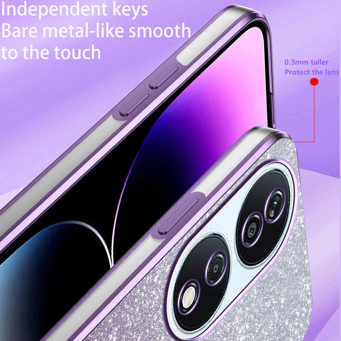 Glitter Cover per Huawei Honor 90, Bordo Elettroplaccato