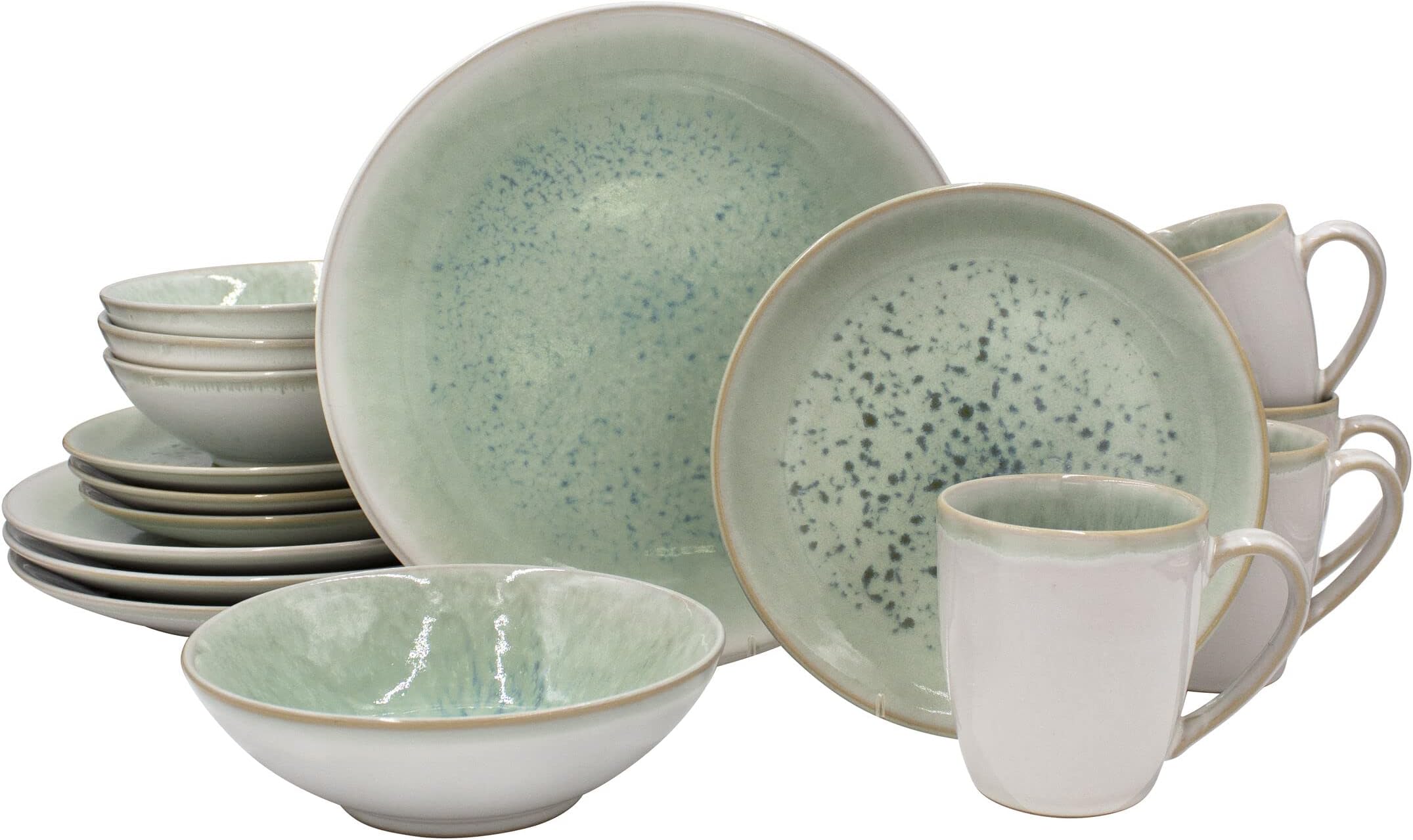 Mira 16 Piece Dinnerware Set, Service For 4, Multicolor