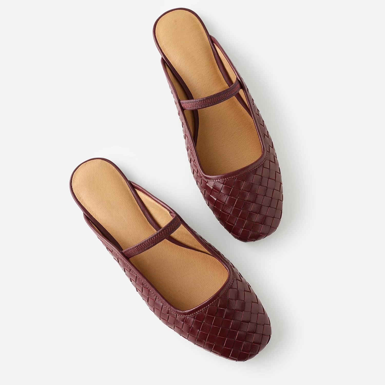 Flat Mules Sandals for Women Square Toe Mary Jane Flats Slip on Dressy Casual Slide Strappy Low Heel Backless Loafer Shoes - Image 4