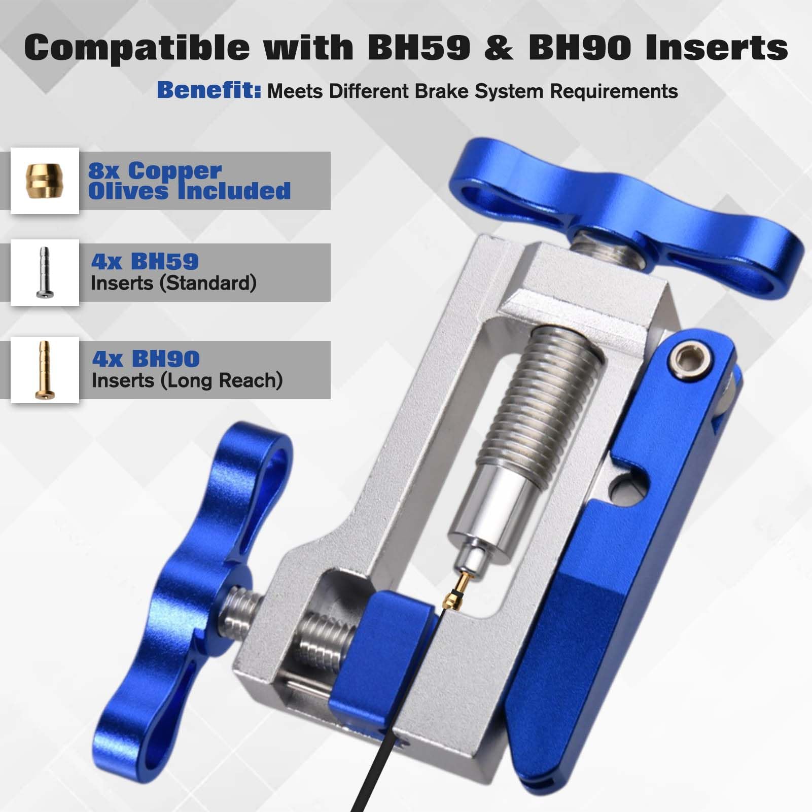 Kit de herramientas de freno hidráulico 2 en 1 para bicicleta, destornillador de aguja de aceite y cortador de manguera con 4 agujas BH59 + 4 BH90, 8 accesorios de latón y tijeras de tubo en