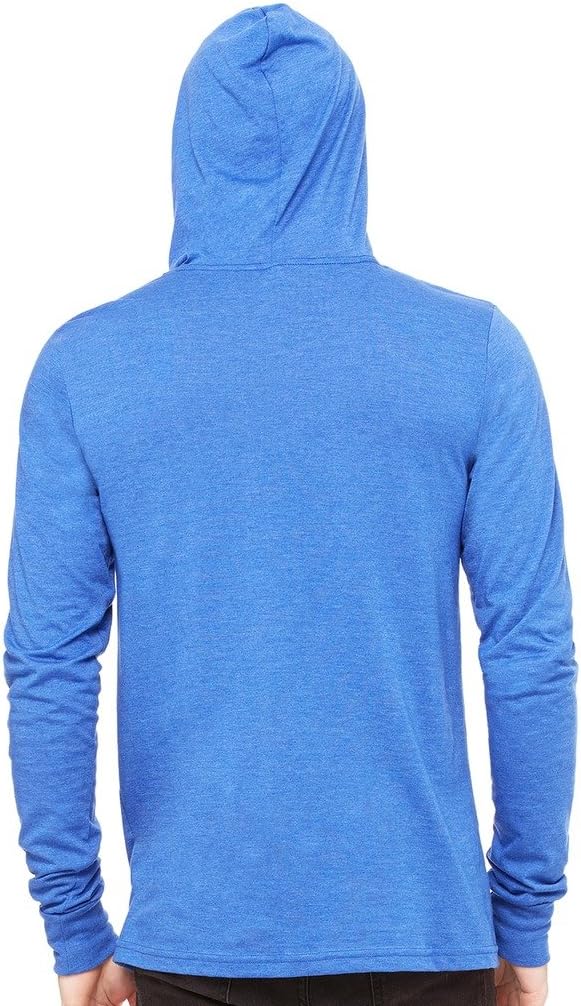 Yoga Clothing For You Mens Lightweight Long Sleeve Hoodie Tee Shirt, XL Charcoal Black Triblend