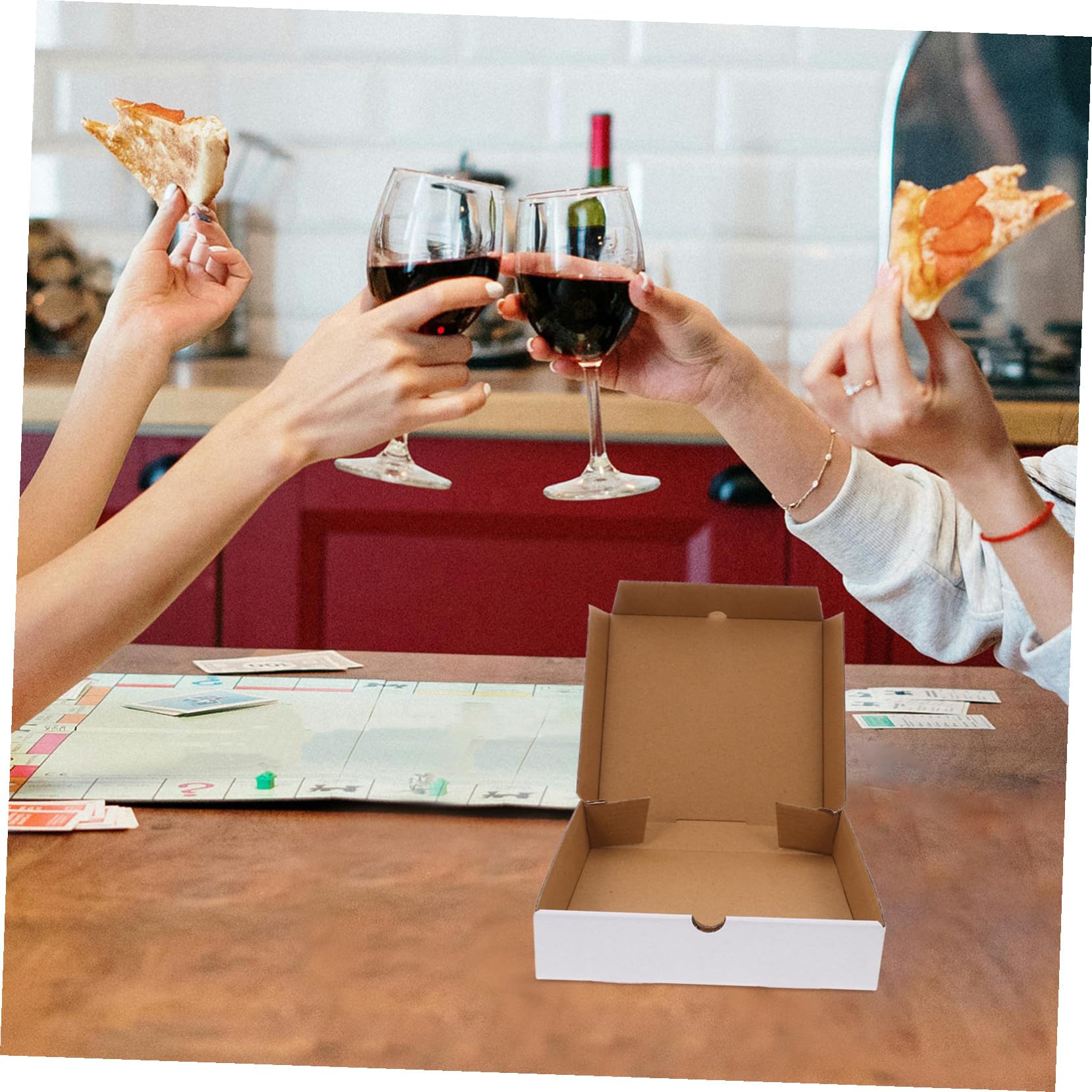 Mikinona 30 Szt. Szt Białe Kartonowe Pudełka Pizzę Cali Składane Pudełka z Falistego Papieru Kraft Wielokrotnego Użytku Do Pakowania Pizzy Ciast i Ciastek Wytrzymałe i Ekologiczne