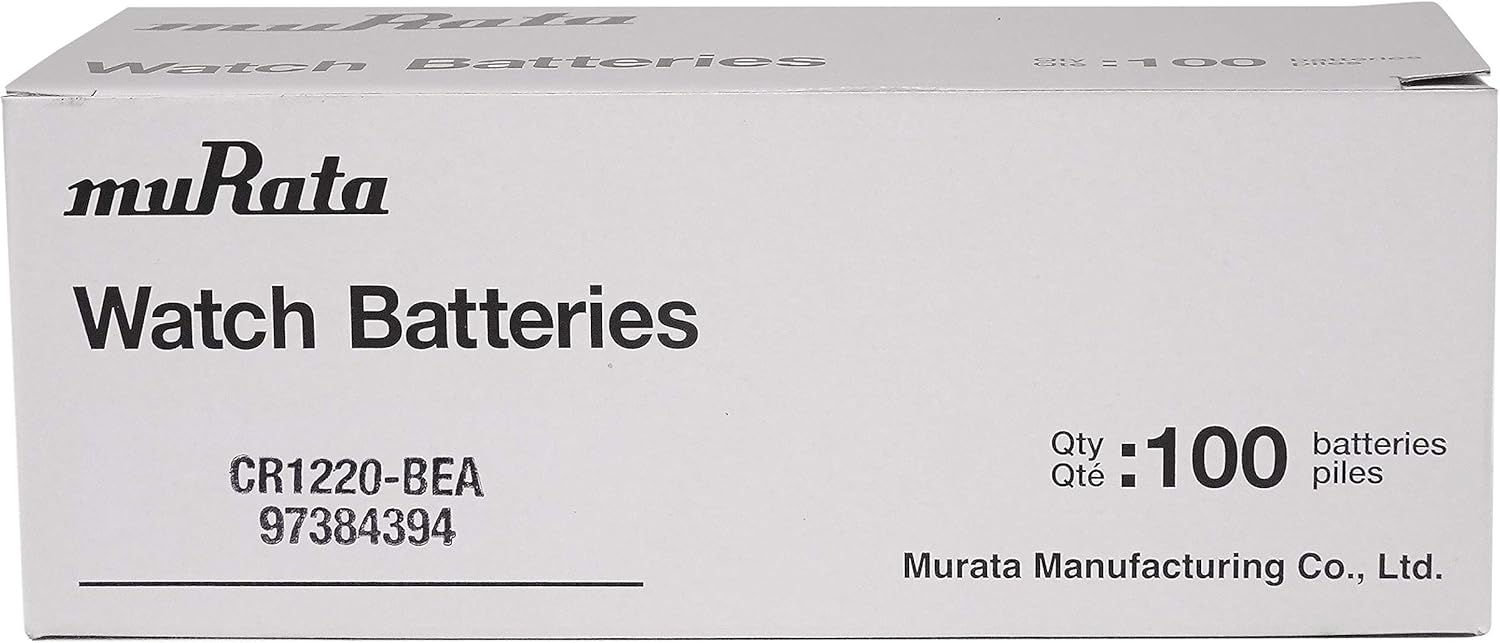 Murata CR1220 Battery DL1220 ECR1220 3V Lithium Coin Cell (100 Batteries)