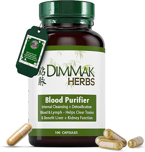 Dimmak Herbs Purificador de sangre y limpieza linfática, suplemento de desintoxicación sistémica para la piel, el hígado y la salud inmunológica,