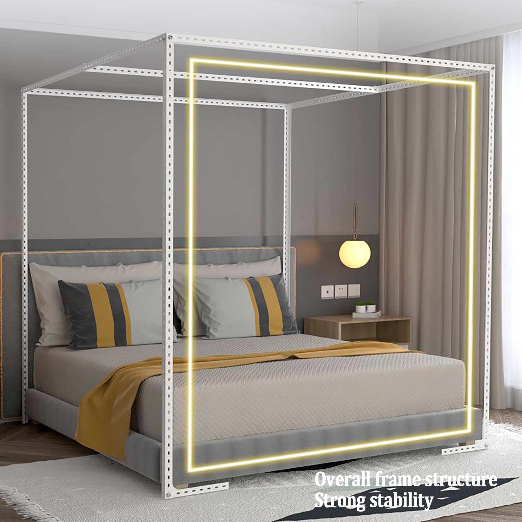 みやびページ 金属キャノピーベッドフレーム蚊帳用ステンレス鋼キャノピー