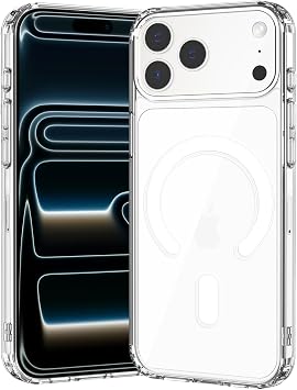 Apple iPhone 17 Pro Max K l f 6.9" MagSafe ile Uyumlu, Ultra Berrak Cep Telefon K l f , Sert PC Arka Y zey, TPU Yast kl  K e Korumal  Kapak, G l  Manyetikli Phone Case -  effaf