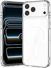 Gueche Coque Magnétique pour iphone 17 pro, Compatible avec MagSafe, Hybrid Coque pour iphone 17 pro, Protection Antichoc Militaire, Dos Anti Rayures, case cover Transparent