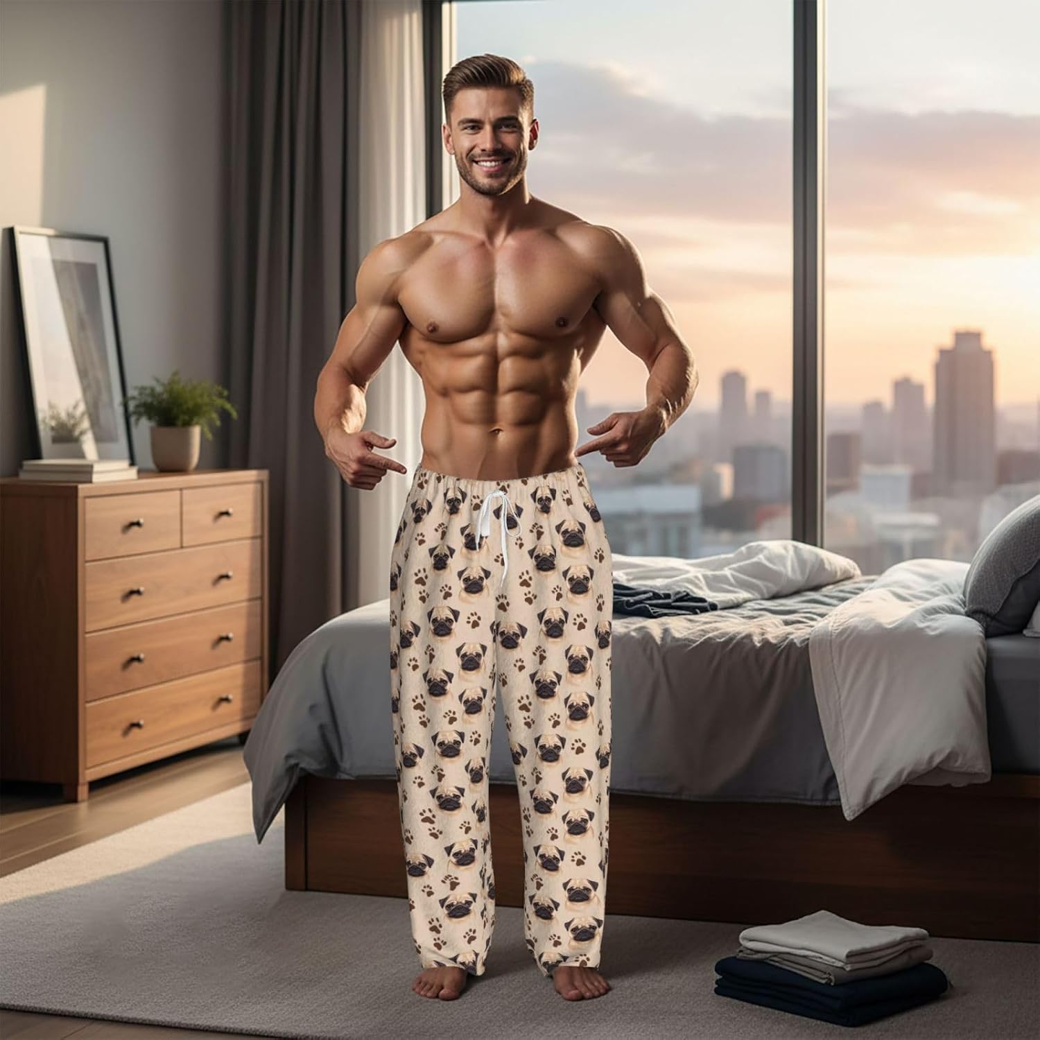 Mens Christmas Flannel Fleece Pajama Pants Men's Sleepwear Bottoms Lounge Pjs Pants with Pockets S-5XL - Image 3