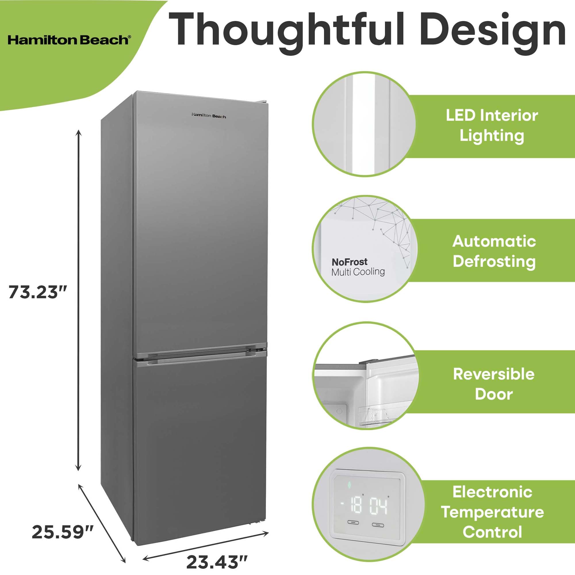 Hamilton Beach 11.5 Cubic Foot Fridge With Bottom Mount Freezer, 11.5 Cu. Ft, Stainless on Fridge.com - View 5