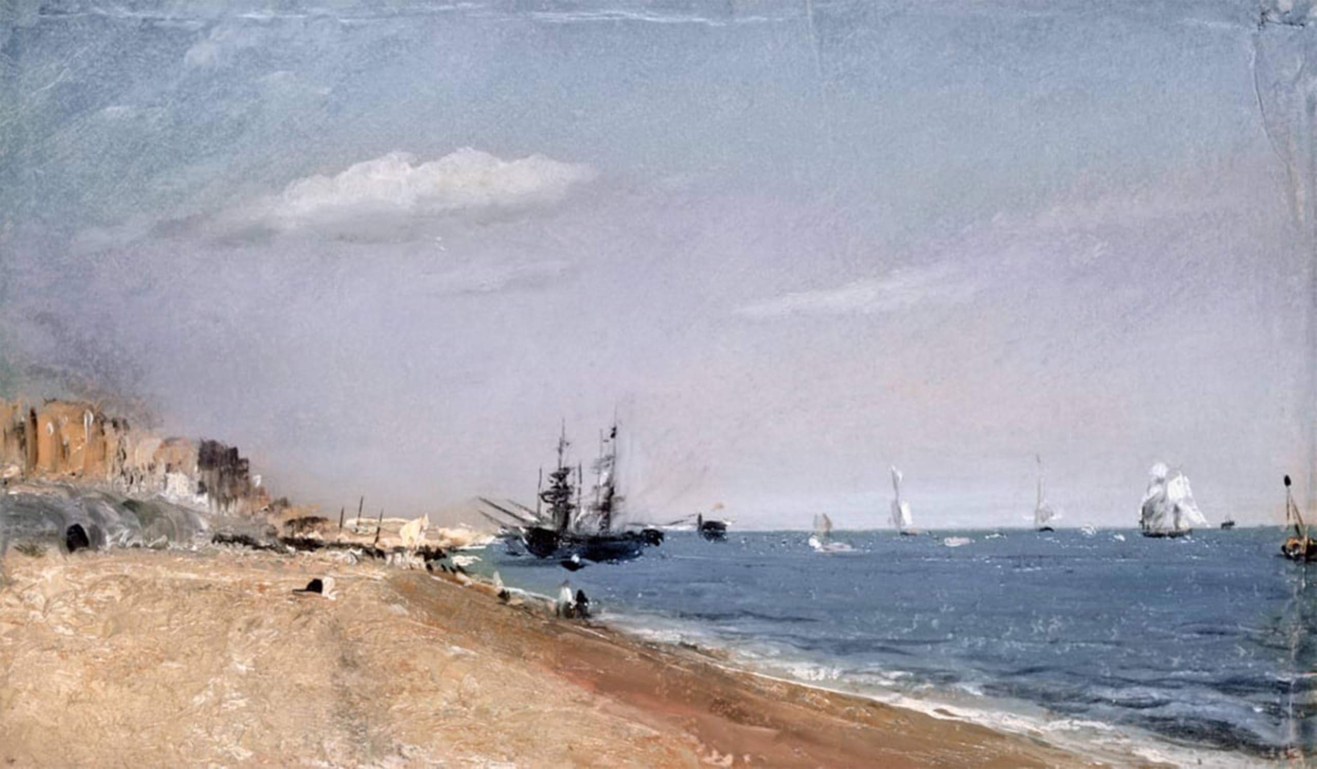 PMEFGJDPE Famous Painting Pictures Paintings Canvas Prints Brighton Beach with Colliers by John Constable Wall Art Graffiti for Home Decor 60x90cm