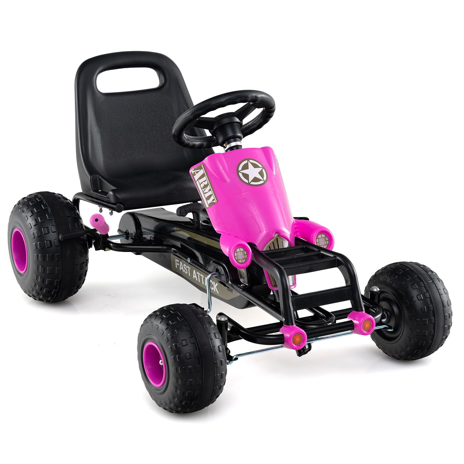 Amazon.com: Costzon Kids Pedal Go Kart, 4-Wheel Ride On Toy with