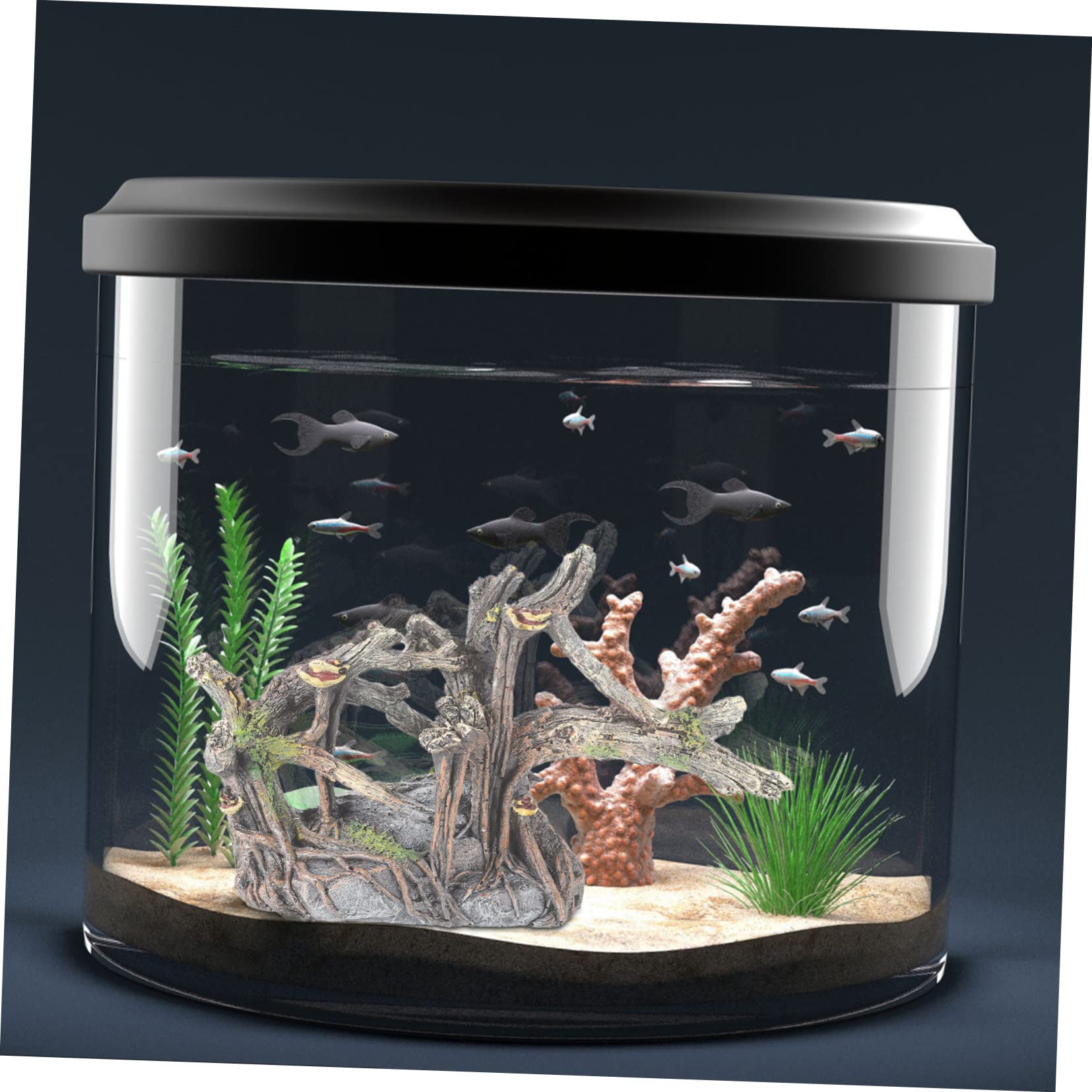 1pezzi Decorazione Per Acquario in Resina Arbusto Artificiale Per Acquario e Vasche Per Pesci Decorazione Paesaggistica Per