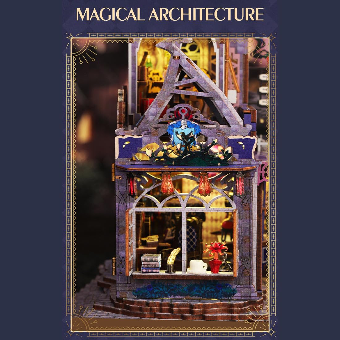300+ pezzi DIY Magic Castle Modellino casetta puzzle in legno 3D | Regalo per Natale, Halloween, compleanno, decorazione fatta a mano per gli amanti del fai da te, decorazione creativa