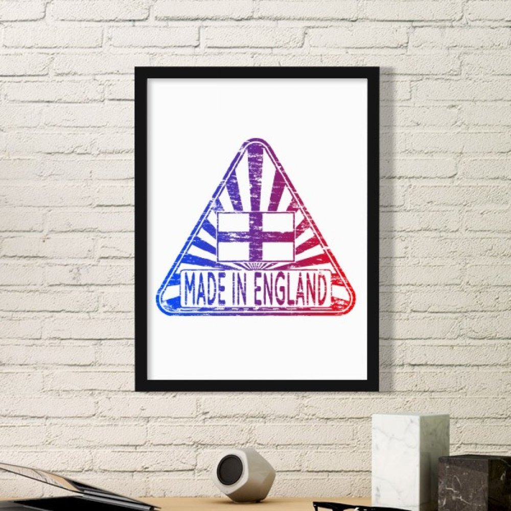 Drapeau Angleterre triangle cadre noir pour sublimer votre bureau ou bibliothèque