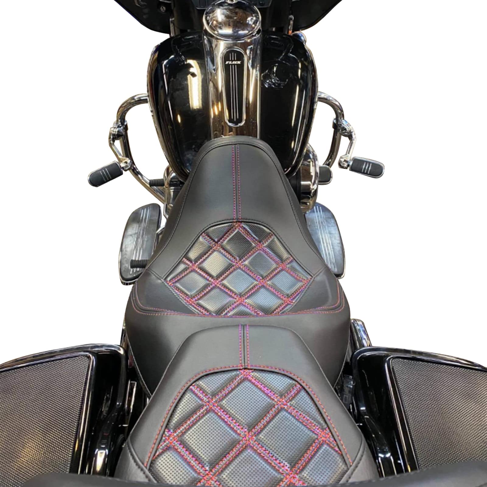 LowProfile Seats Rider Passenger Pillion Leather Seat for Harley 2009