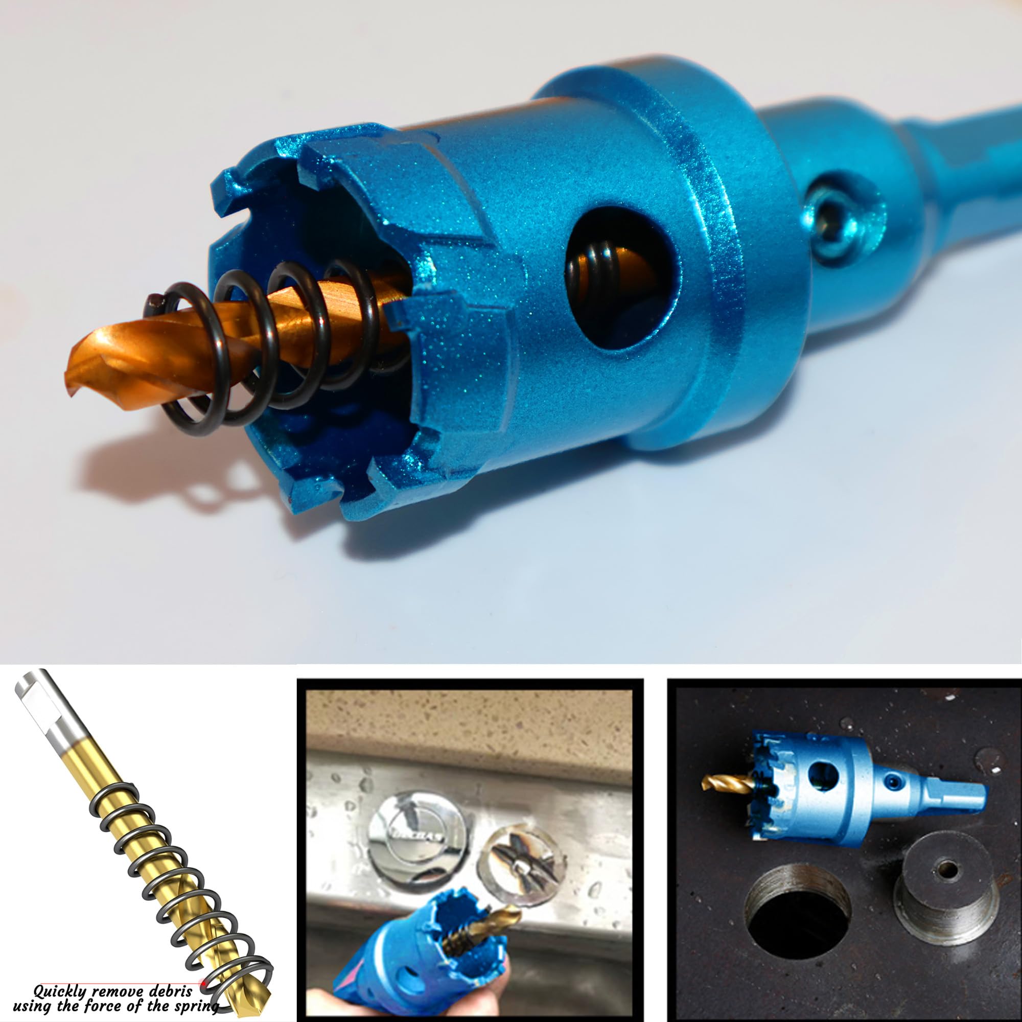 Kit de sierra perforadora para metal duro, juego de brocas de carburo de 5/20.3 cm~2-1/20.3 cm con taladro piloto, para corte de alta precisión de hierro, acero inoxidable, aluminio, aleación,