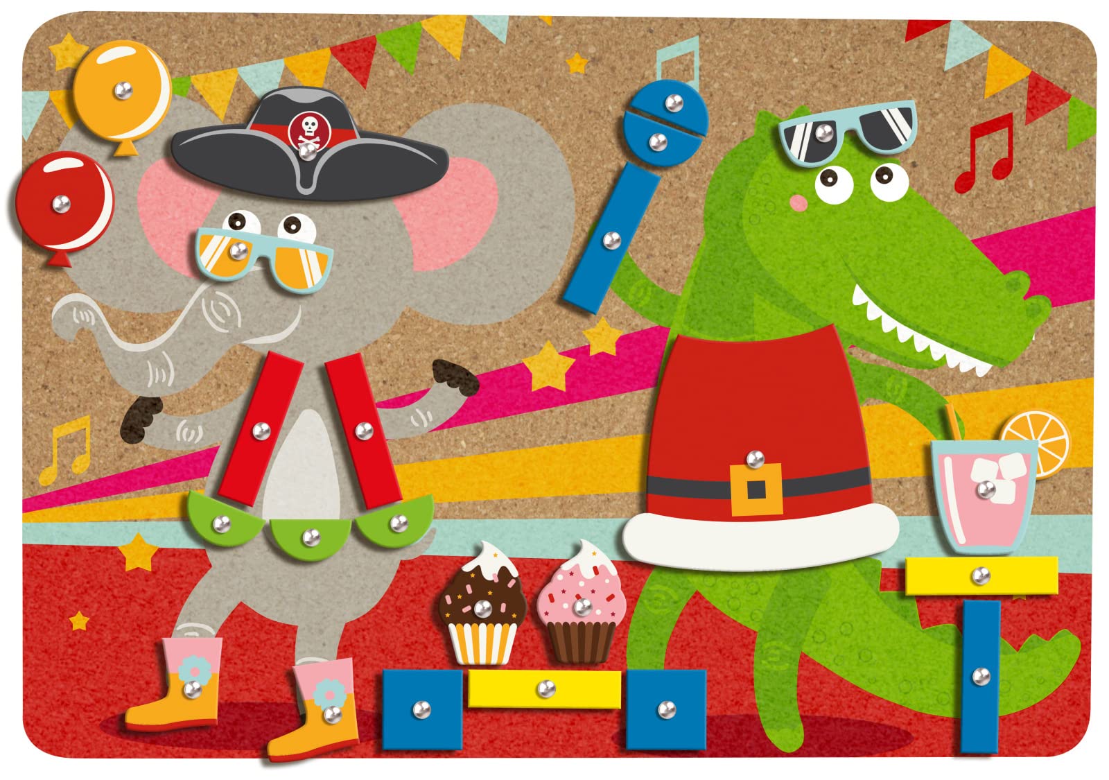 Lena 65835 Hammer Game Party, Nail Game with 38 Coloured Parts and 16 Special Pieces - Image 3