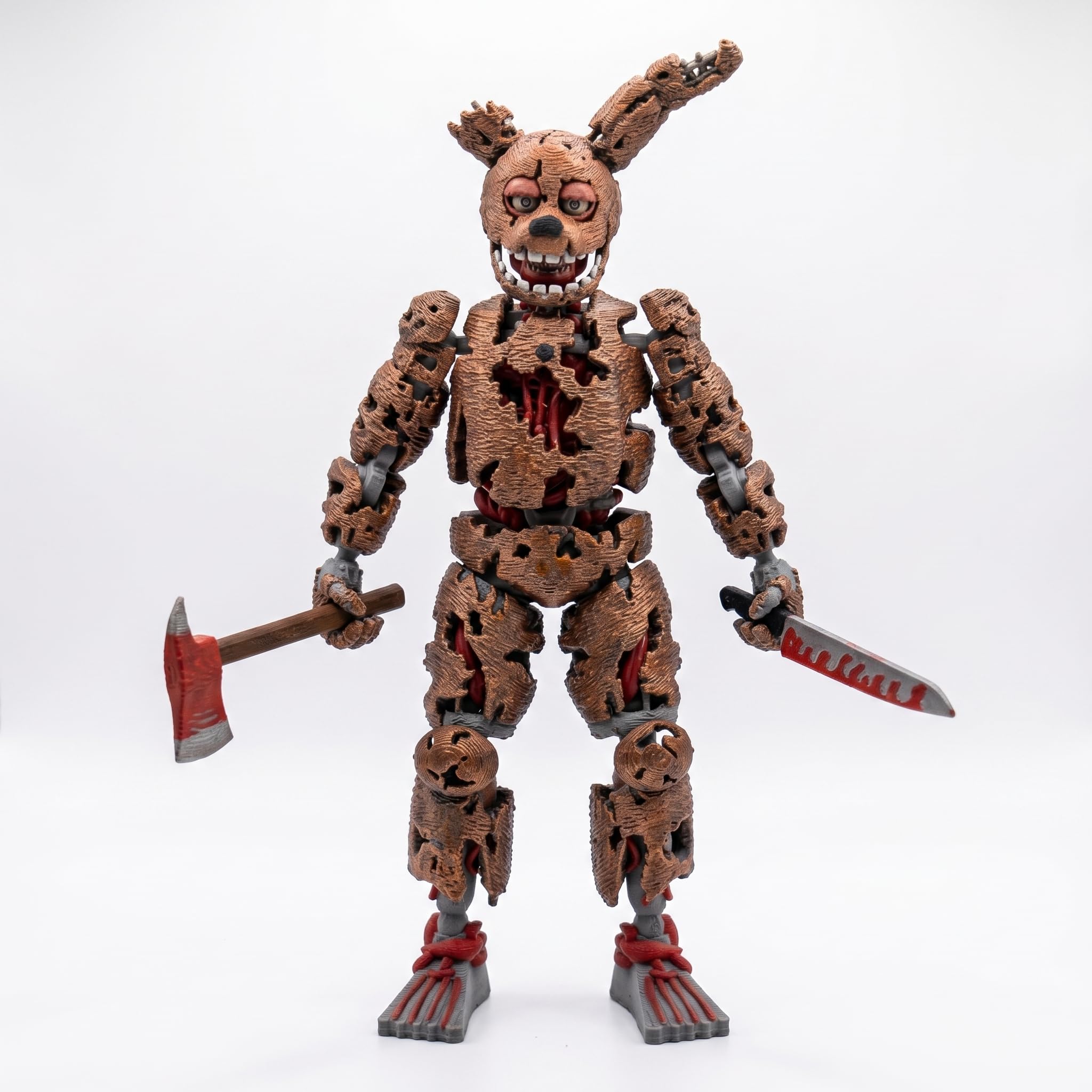 VIKSON INTERNATIONAL FNAF x Dummy 13, Five Nights At Freddies Dummy 13 Compatible DIY Parts Kit | FNAF Williom Afton Henry Purple Guy Articulated Poseable Figurine (Golden Spring-Trap)-picture-20