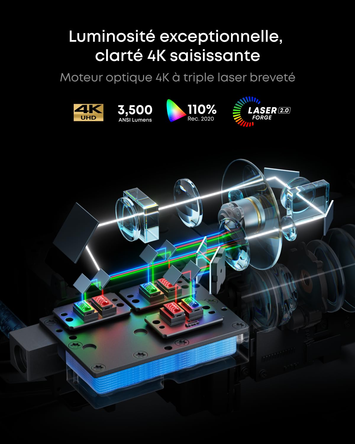 Anker Nebula X1 Vidéoprojecteur 4K à Triple Laser