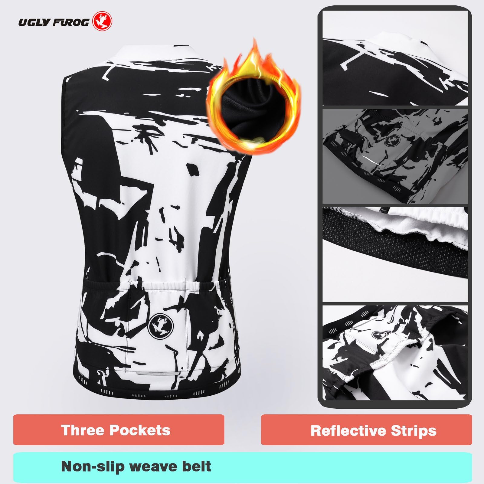 UGLY FROG Invierno Chalecos Ciclismo Maillot Hombre Lana Térmica Ropa MTB Sin Mangas