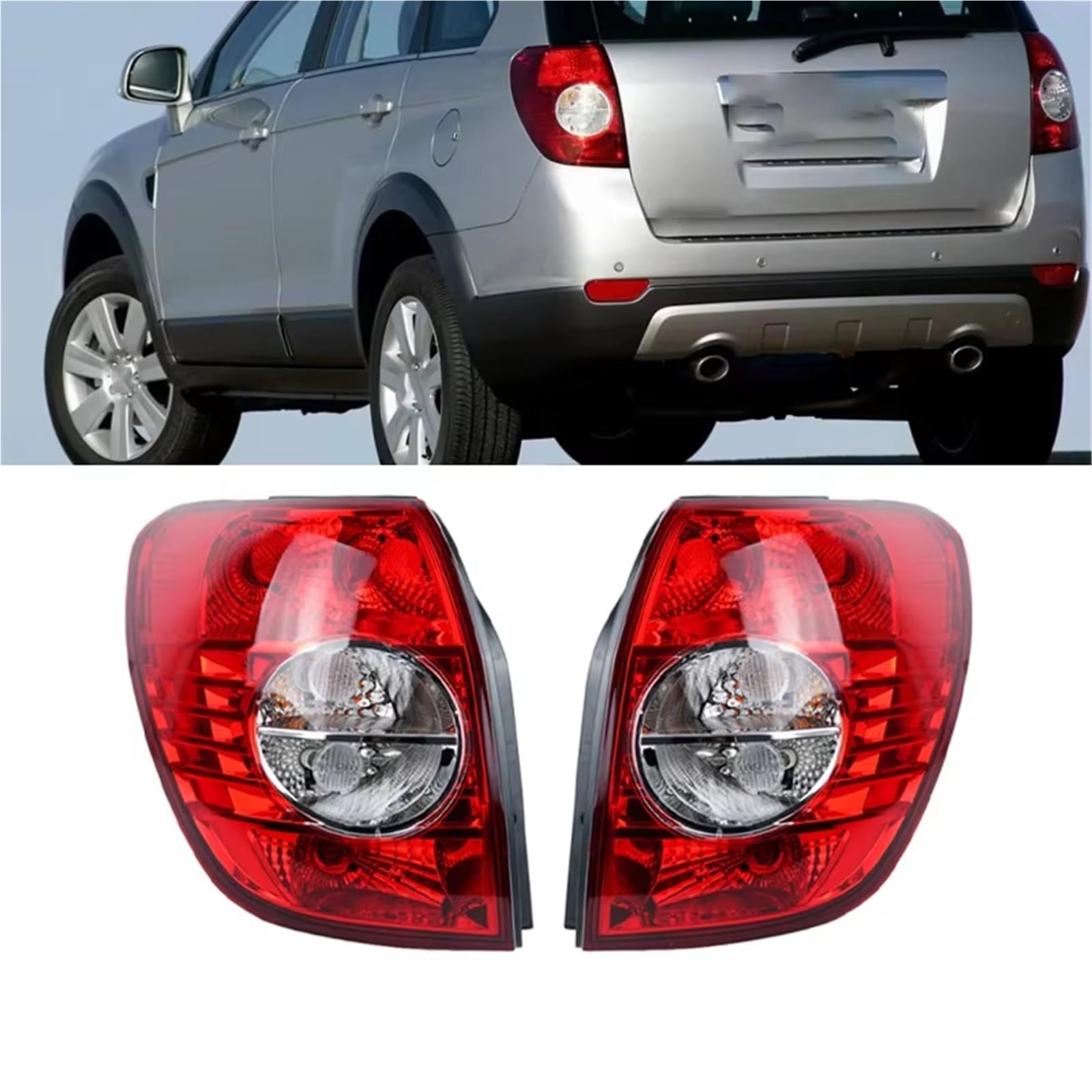 Genérico Piloto Trasero Para Chevy Para CAPTIVA 2008 2009 2010 Conjunto De Luces Traseras Parachoques Trasero Luz Freno Lámpara Trasera Bombillas Luz Trasera Coche(Izquierda)