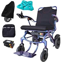 Only 49LBS Ultra-Lightweight CarbonFiber Electric Folding Wheelchair for Adults, All-Terrain Electric Wheelchair, 300LBS Weight Capacity & Powerful 600W Brushless Motor, Airline Travel Certified