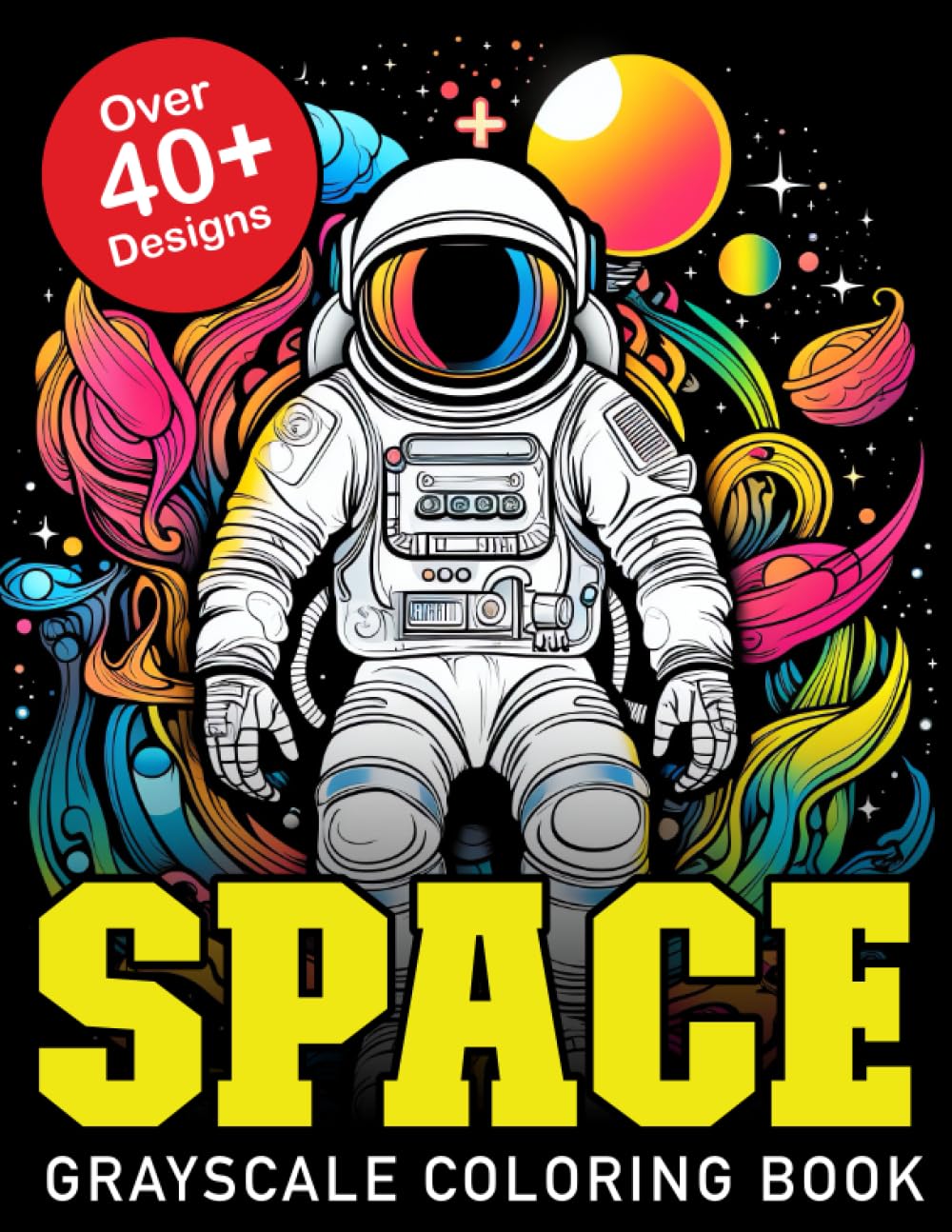 Coloring Book Grayscale Space: Books About Space Race | Space Travel Coloring Book | Coloring Book Grayscale Space