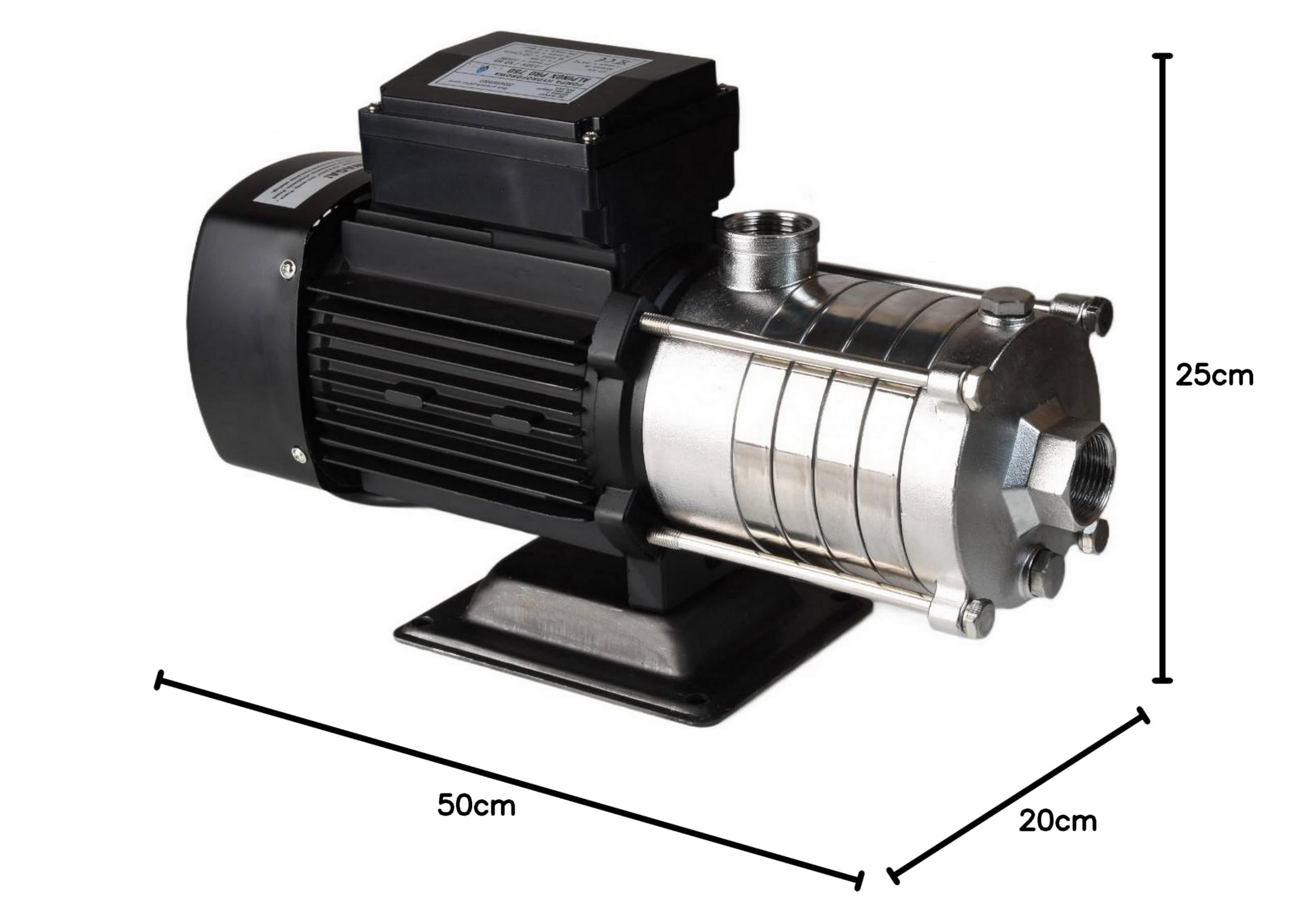 Pompa dell'acqua ALPINOX PRO 750 (550 W, 4200 l/h, altezza di mandata 47 m) - per acqua pulita - pompa PREMIUM da giardino, per irrigazione dell'acqua piovana