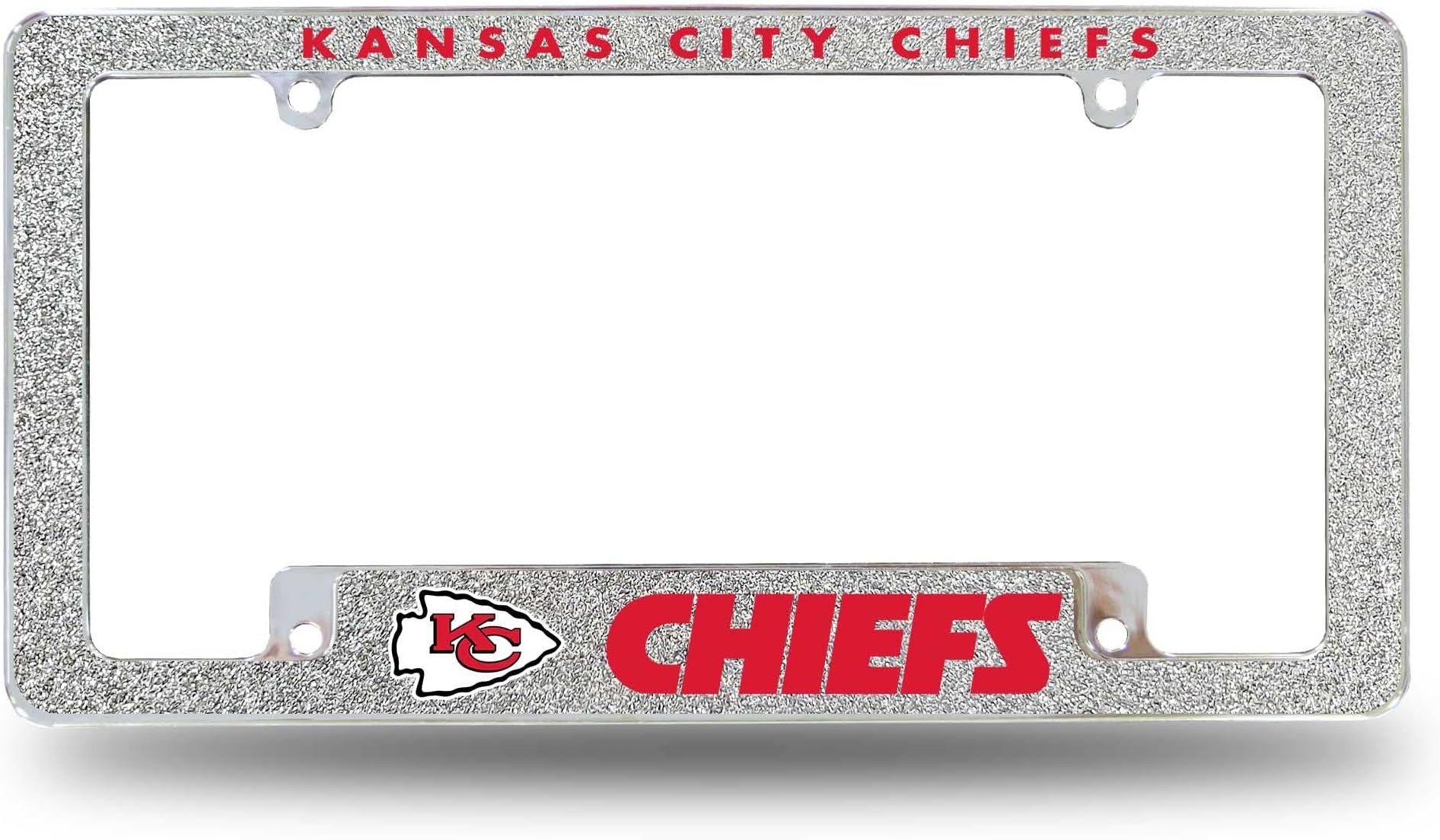 Rico Industries NFL 12" x 6" Chrome All Over Automotive Bling License Plate Frame Design for Car/Truck/SUV