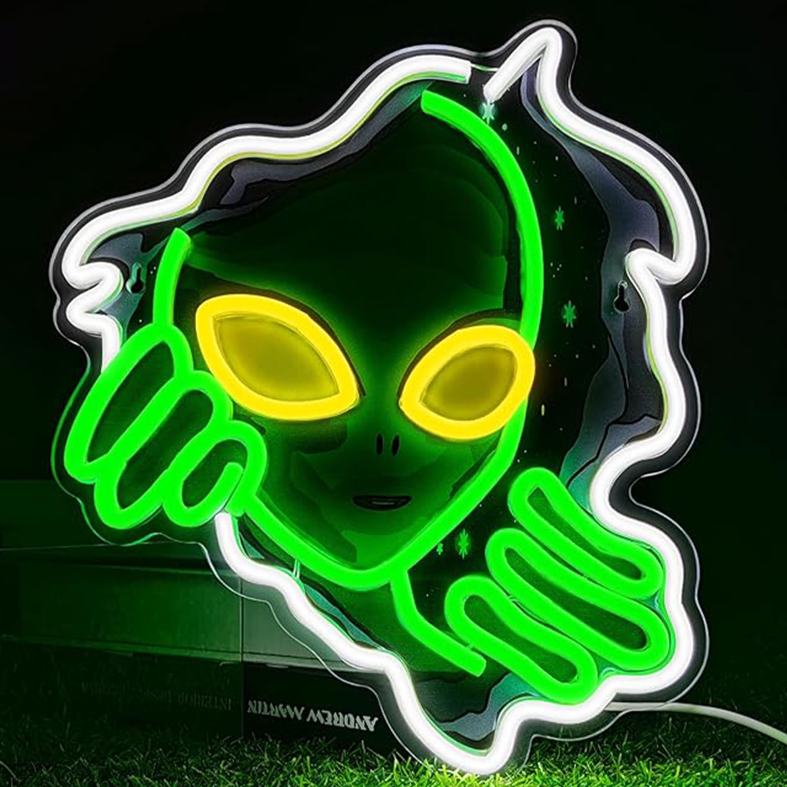 Alien Tear UV Print Neon Sign for Man Cave Bedroom Room Lights Neon Light Up Signs Decorations Birthday Party