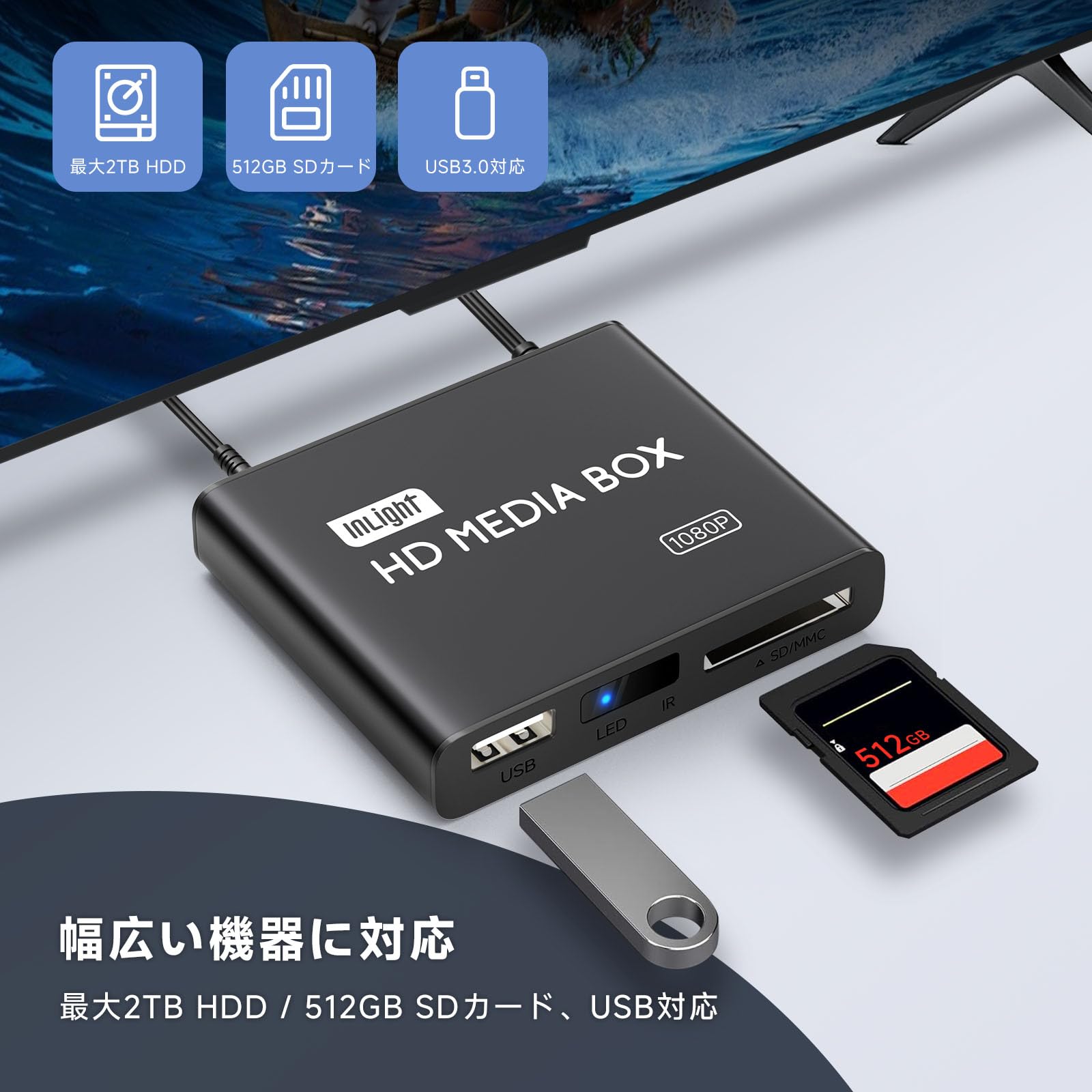 Amazon.co.jp: 4K メディアプレーヤー フルHD【H.265/HEVC/VP9対応】外
