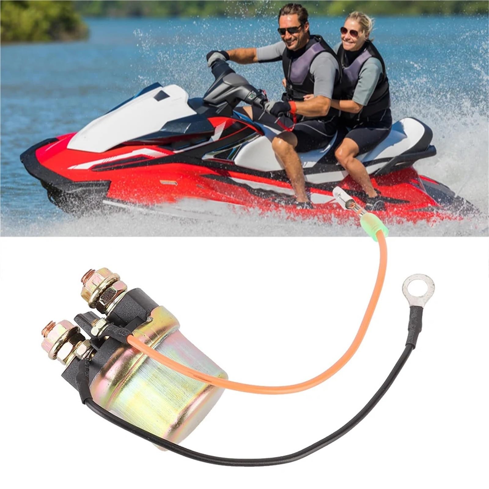 ‌Elettromagnete avviamento‌ Relè solenoide di avviamento per motocicletta adatto per Yamaha WAVERUNNER 1987-1997 6G1819411000 ‌Solenoide avviamento moto‌