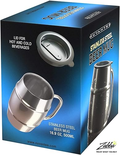 Miniatura 6 de Innovee taza de cerveza térmica con tapa de doble pared de acero inoxidable 169 onzas