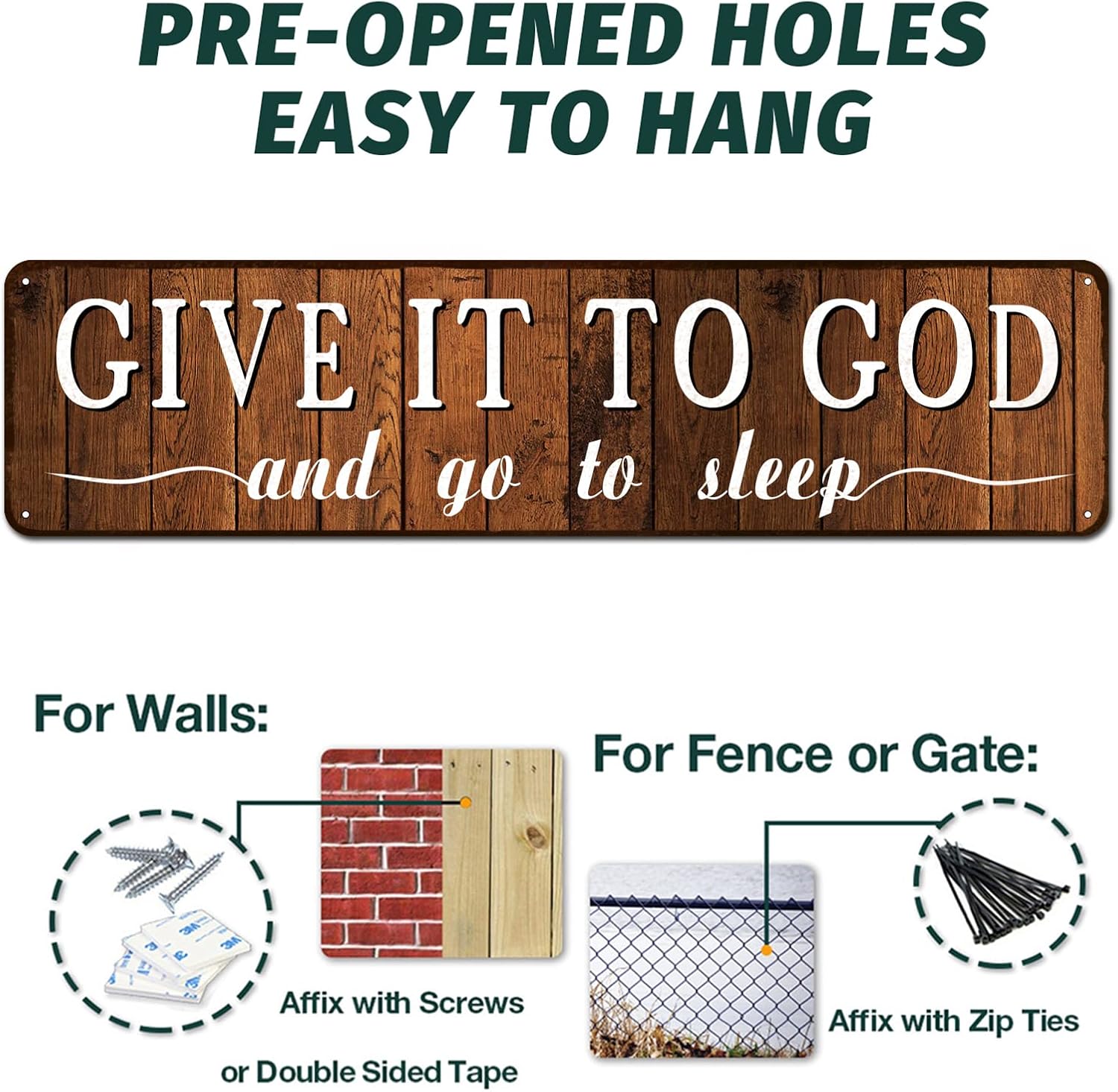 Give It to God Rustic Christian Metal Wall Decor 4x16 Inch image 3