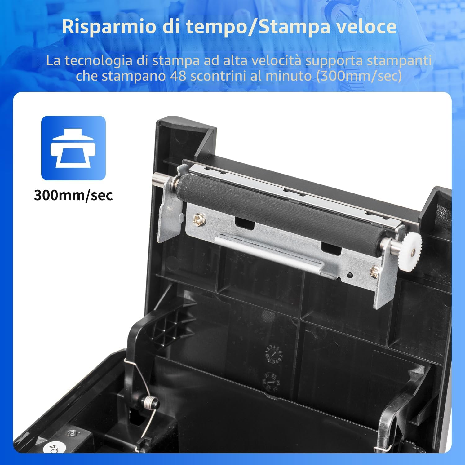 NetumScan Stampante termica per ricevute POS da 80 mm 300 mm/s Stampante termica per ricevute con cassetto automatico per contanti, interfaccia Ethernet USB, supporto Windows/Mac/Linux, stampante da