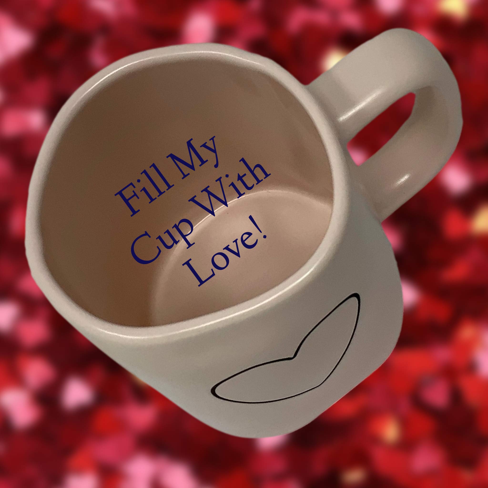 Rae Dunn Valentine's Day Mug – Pale Pink Ceramic With Heart Outline, 16 Oz Coffee Tea Cup, Dishwasher Safe - View #4