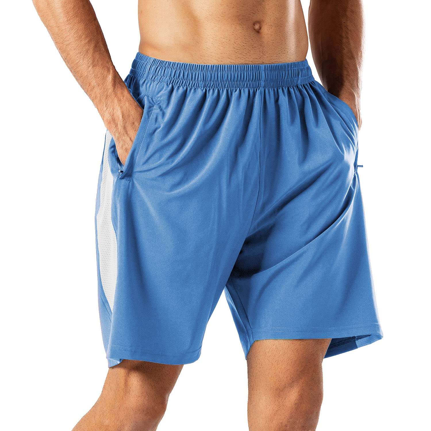 HMIYA Herren Sport Shorts Kurze Hose mit Reißverschlusstasch | Sporthose Laufhose Herren Kurz，Schnell Trocknend Trainingshose，Workout Essentials Woven Short