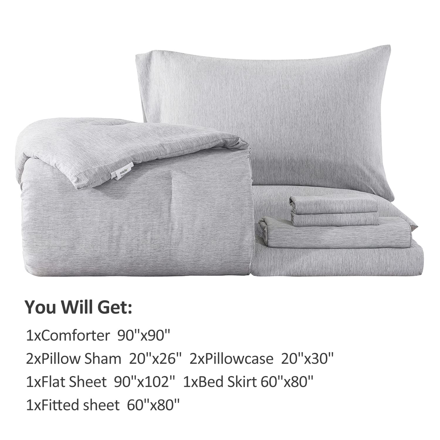 8 Piece Bed in a Bag Cationic Fabric Comforter Set Breathable Reversible Bedding