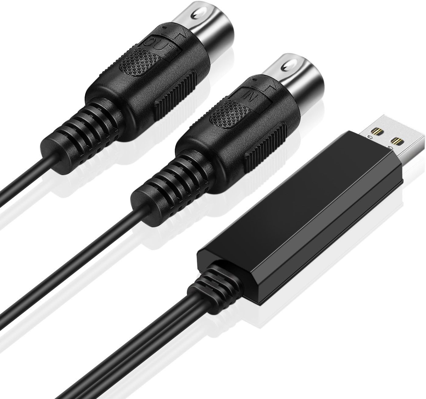 TNP Midi to USB Cable Interface Converter - IN OUT Midi Cable Host Adapter Plug Controller Wire Cord For Keyboard Synthesizer Piano Instrument to Mac Computer PC Windows Laptop Music Studio (6 FT) : Musical Instruments