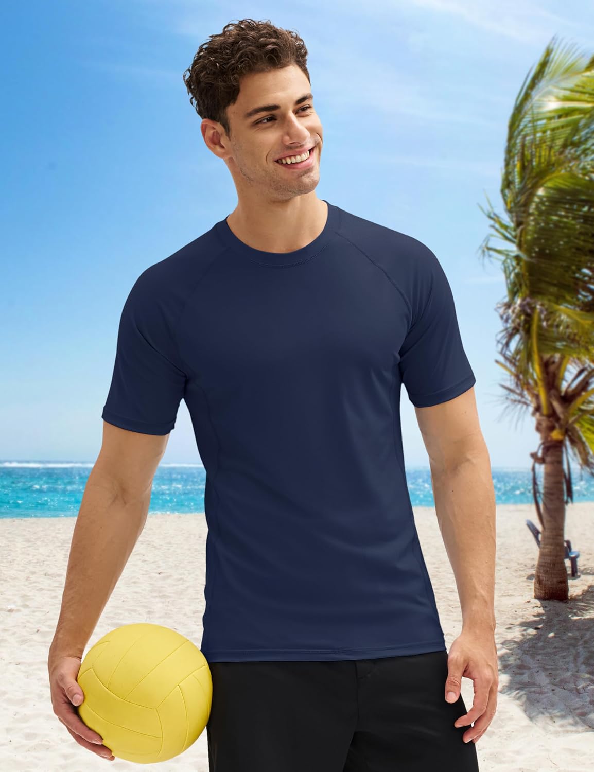 MAGCOMSEN Men's Short Sleeve UPF 50+ T-Shirt Swim Quick Dry Rash Guard Athletic Surf Shirts Performance Water Shirts - Image 3