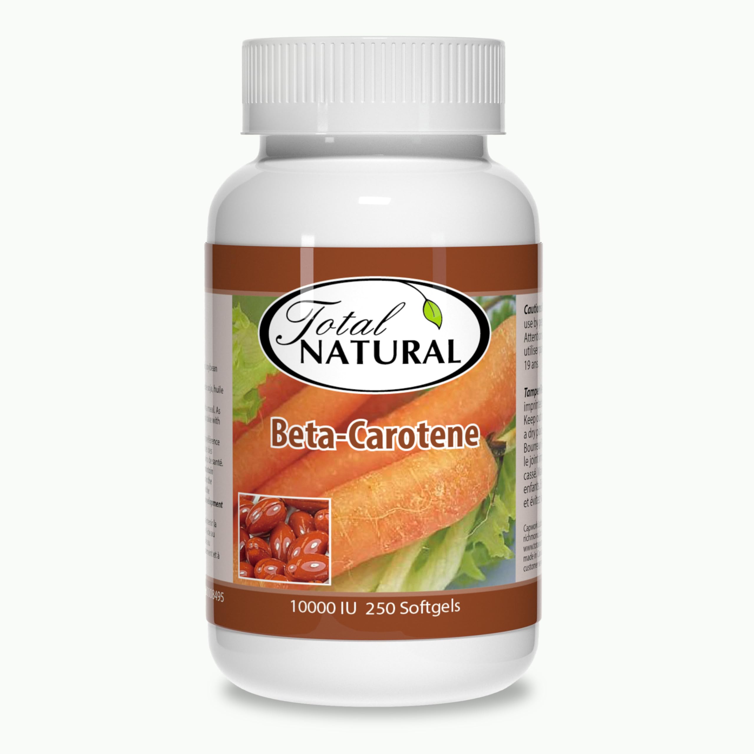 Beta-Carotene 10000iu 250s [1 Bottle] by Total Natural, Vision Care, Eyes Health, Improve Vision, Antioxidant