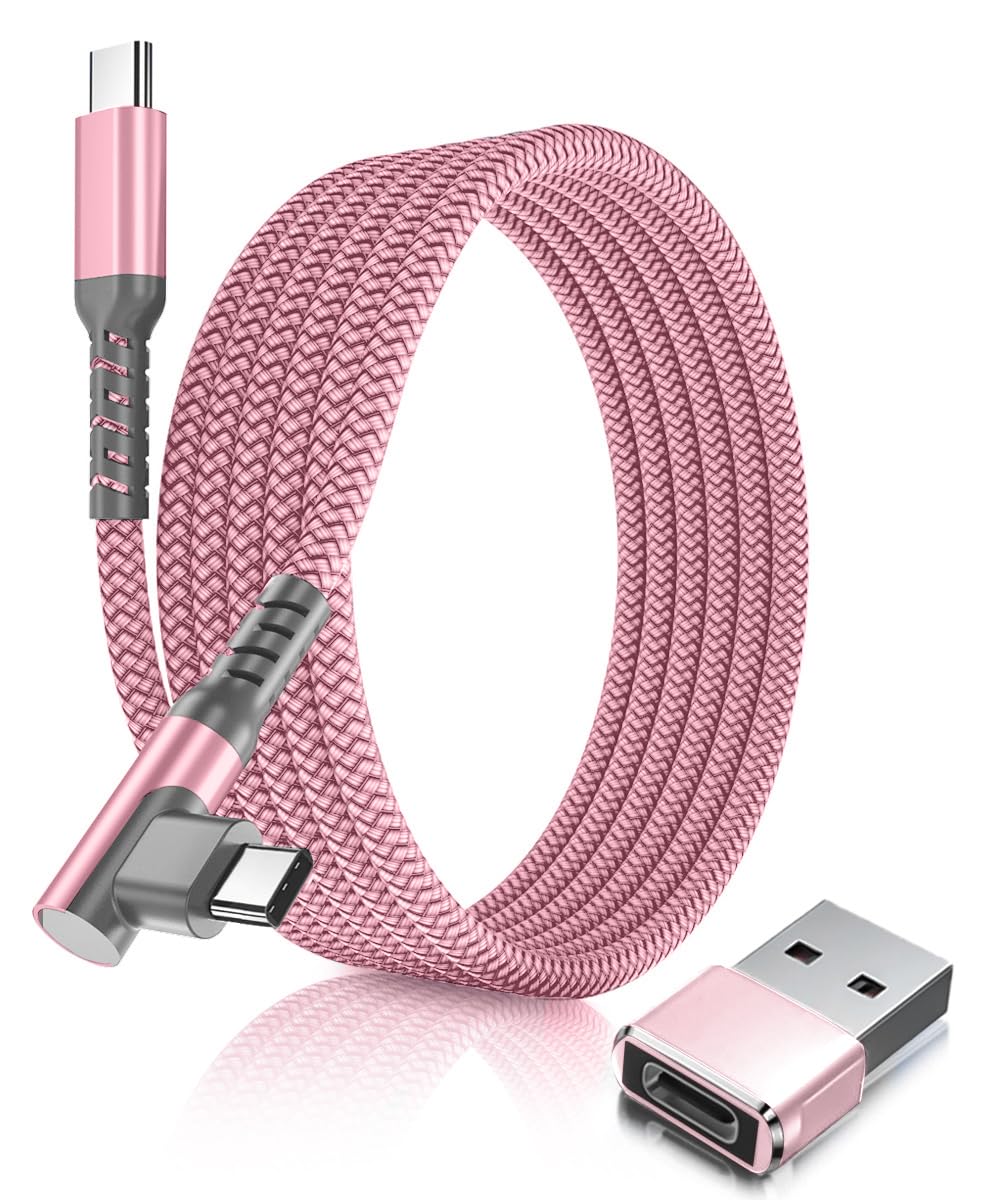 USB C to USB C 100W Charging Cable 3M with USB Adapter,90 Degree Fast PD Car Charger Cord for iPhone 16 15 Plus Pro Max,Airpods 4,Mac,iPad Pro 10th Air 4th 5th Mini 7 Gen,Galaxy S24 S23