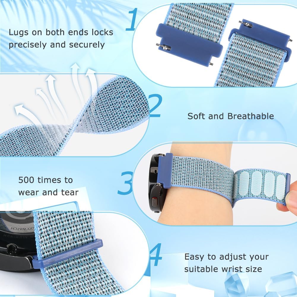 18mm Nylon Sport Quick Release Watch Bands Compatible with Garmin Venu 4 41mm/3S 41mm/Venu 2S/Vivoactive 4S/Vivomove 3S/Active S/Forerunner 265S(42mm)/255S/Fossil Women's Gen 6 42mm/5E 42mm Women Men - Image 3