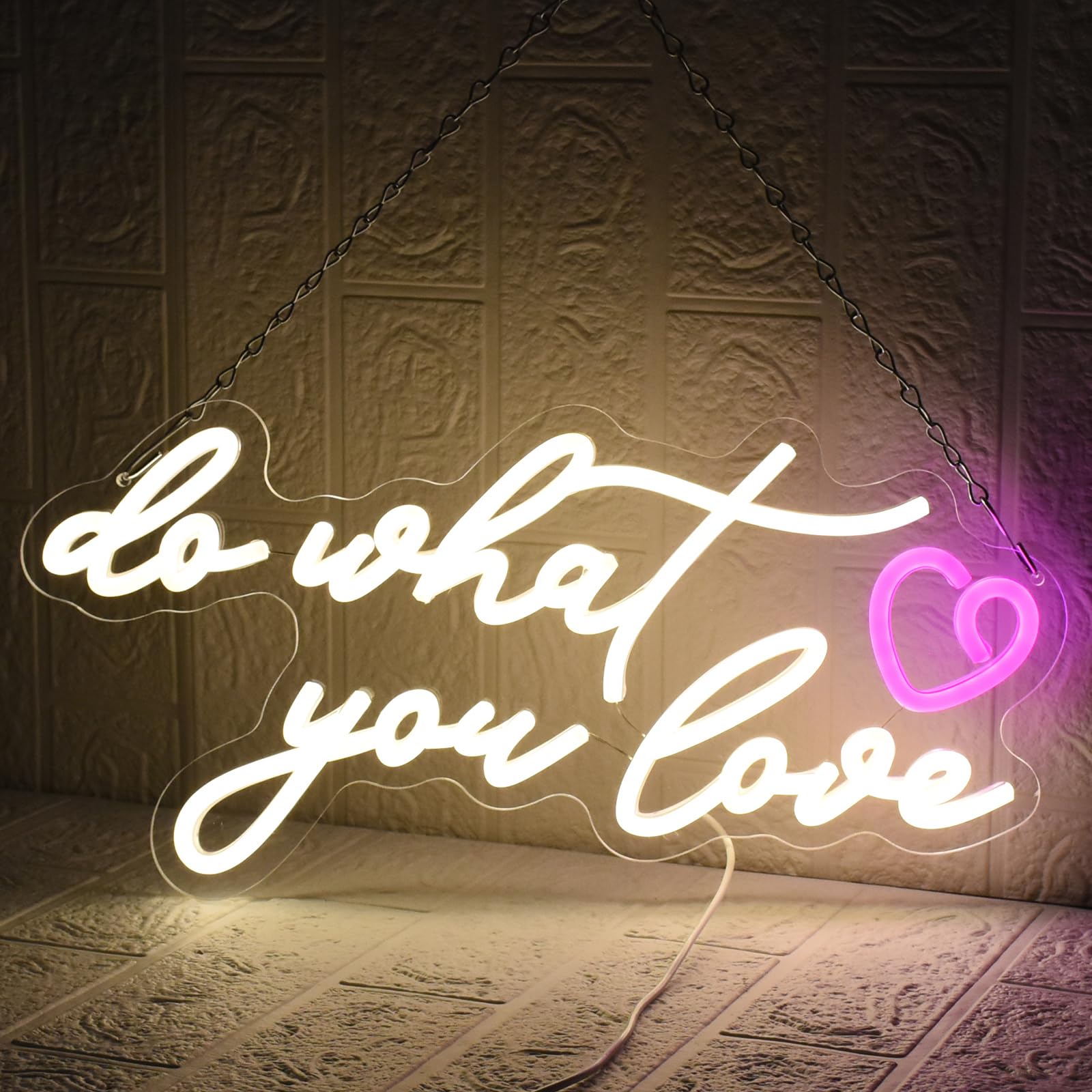 Neon Do What You Love Neon Panel Ciepły Biały Neon LED Neonowy Znak Ścienny do Sypialni Ślubu Urodziny Walentynki Dekoracja