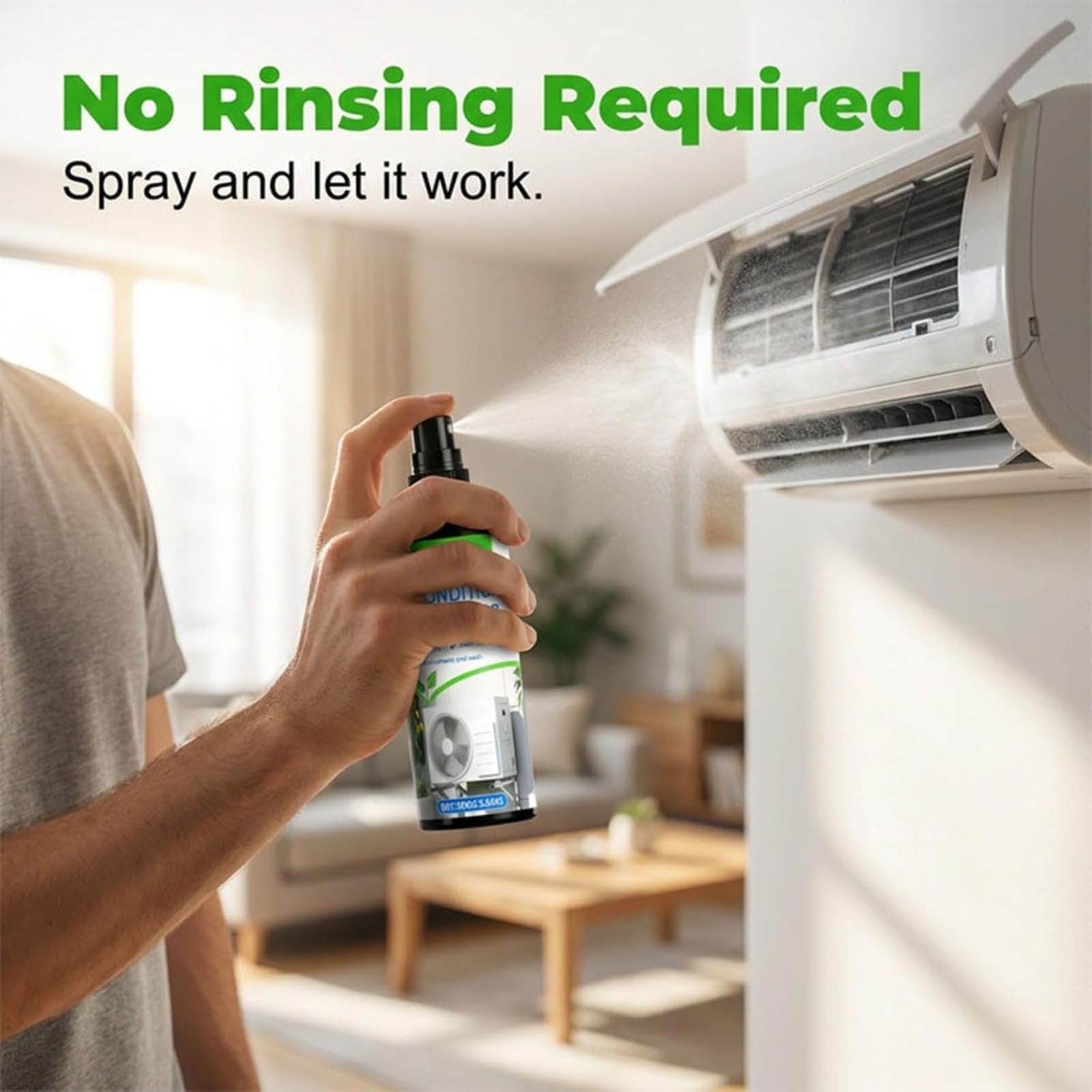 Limpiador de aire acondicionado y radiadores, spray limpiador de bobinas de CA de limpieza profunda para unidades interiores y exteriores, solución de limpieza HVAC sin enjuague, elimina (3pcs)
