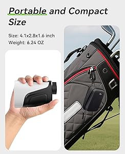 Hoorola Range Finder Golf, 1200 Yards Rangefinder with Slope, Magnetic Stripe, 7X Magnification, IP54 Water Resistant, Rechargeable Battery, Flag Pole Locking Vibration, Golf Accessories for Men Women